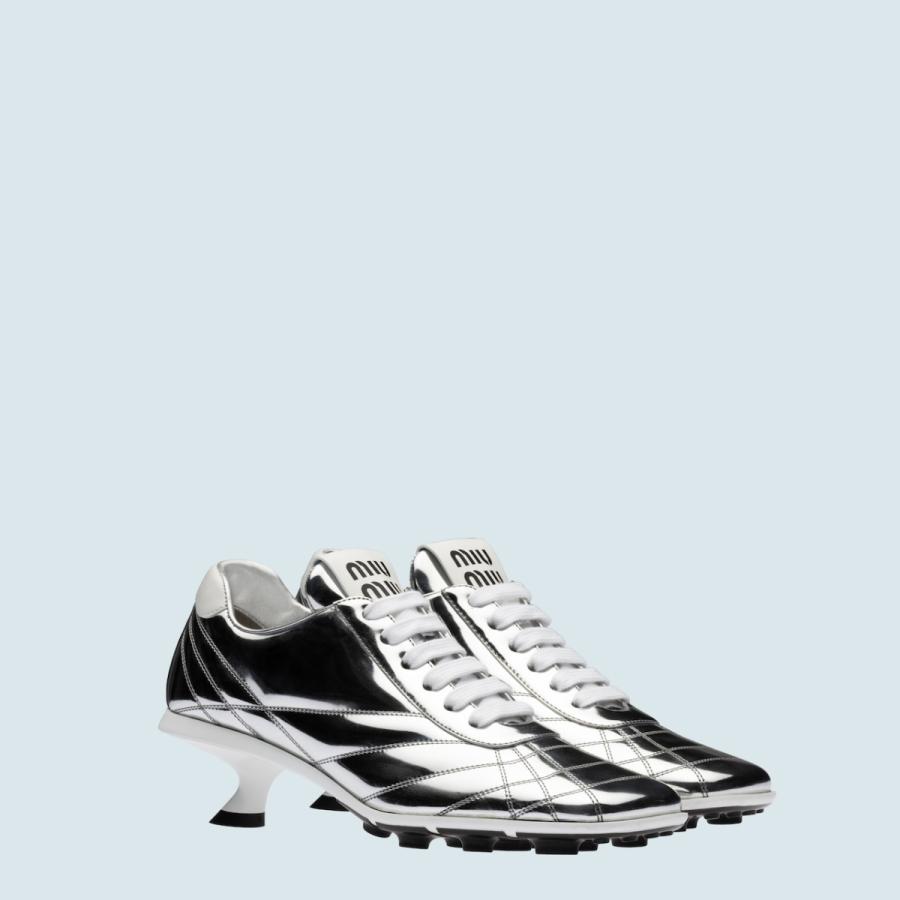 ミュウミュウ MIU MIU スニーカー シューズ 靴 シルバー メタリック