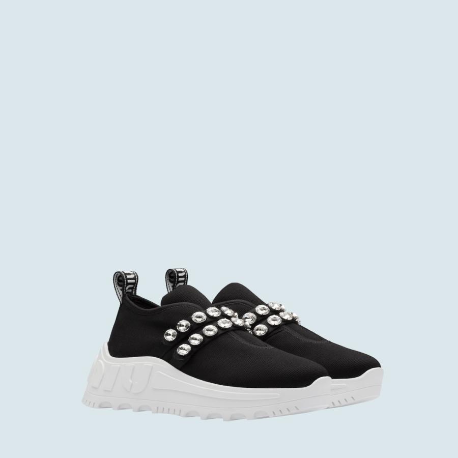 ミュウミュウ MIU MIU スニーカー シューズ 靴 ブラック ホワイト