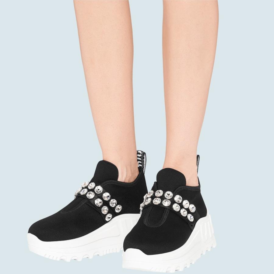 ミュウミュウ MIU MIU スニーカー シューズ 靴 ブラック ホワイト