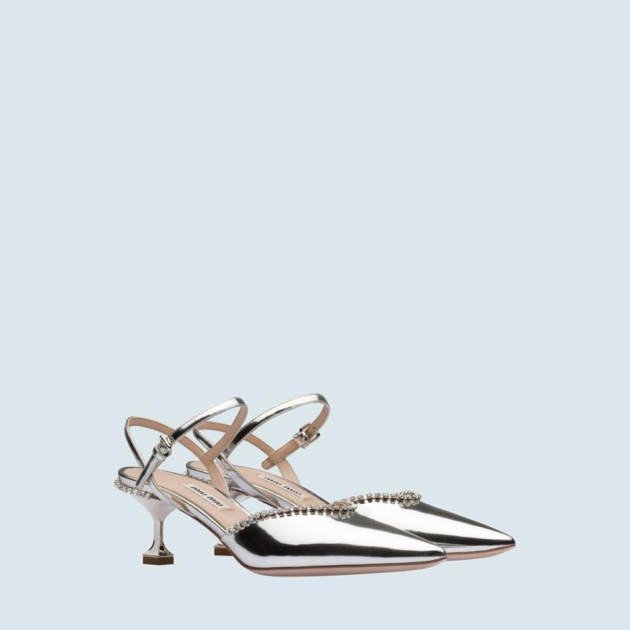 Miu Miu シルバークリスタルヒール