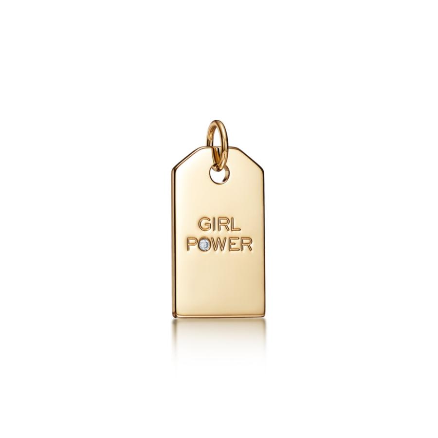 ティファニー TIFFANY ペンダントヘッド チャーム ゴールド 18K ダイヤモンンド Girl Power ミディアム