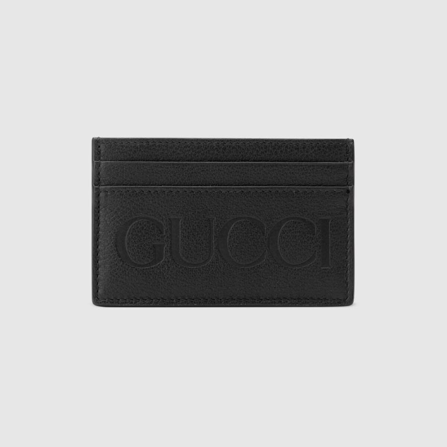 グッチ GUCCI カードケース 名刺入れ パスケース ブラック ロゴ レザー