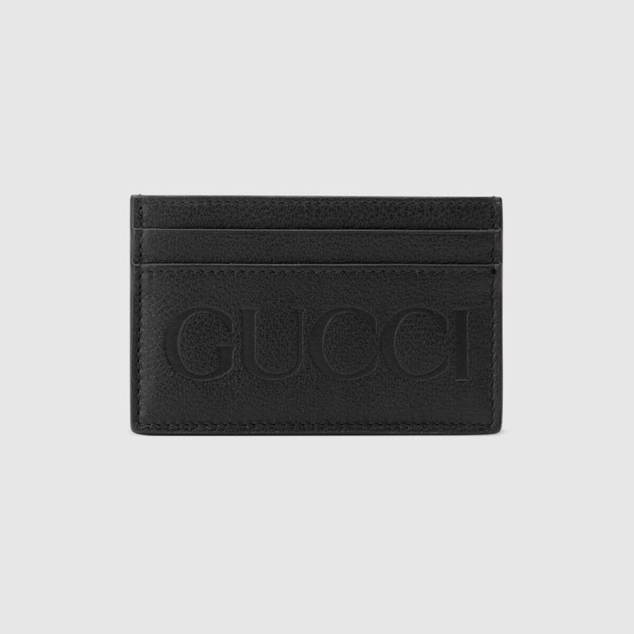 グッチ GUCCI カードケース 名刺入れ パスケース ブラック ロゴ レザー