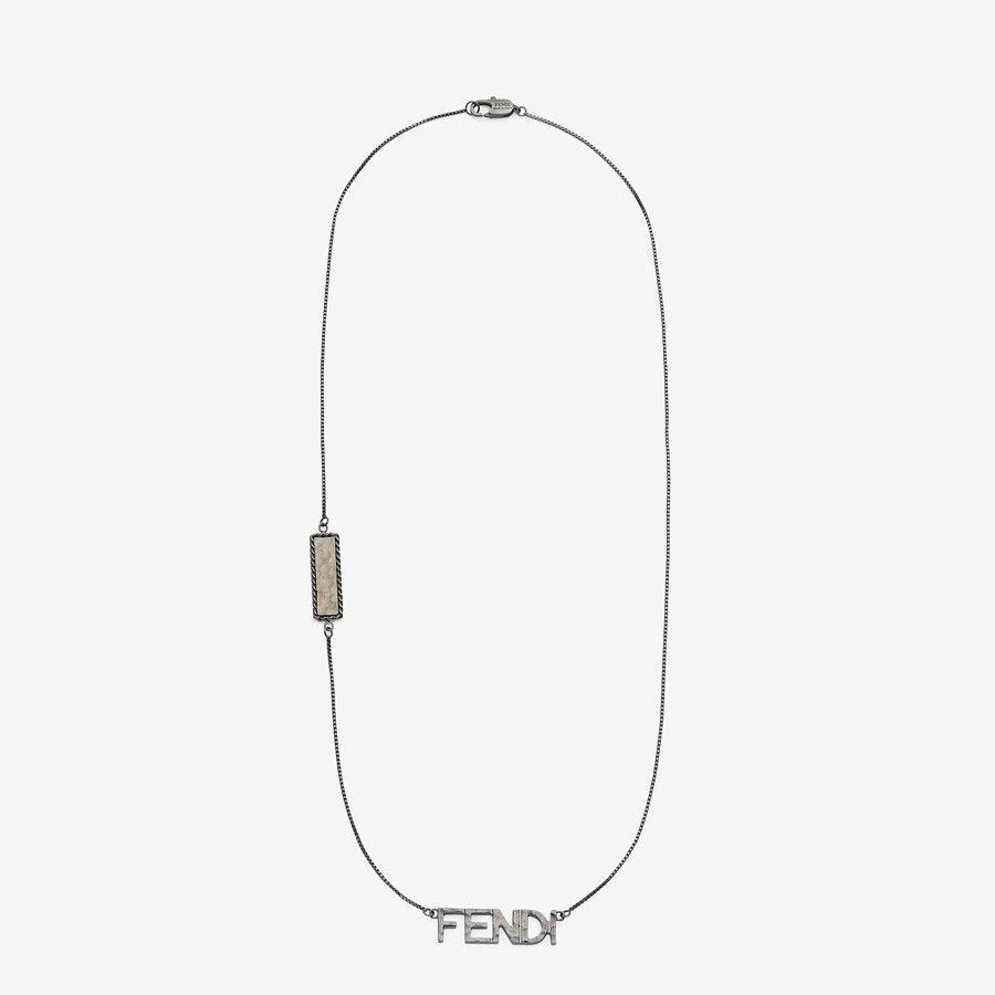 フェンディ FENDI ネックレス ダーク ルテニウム ロゴ メタル