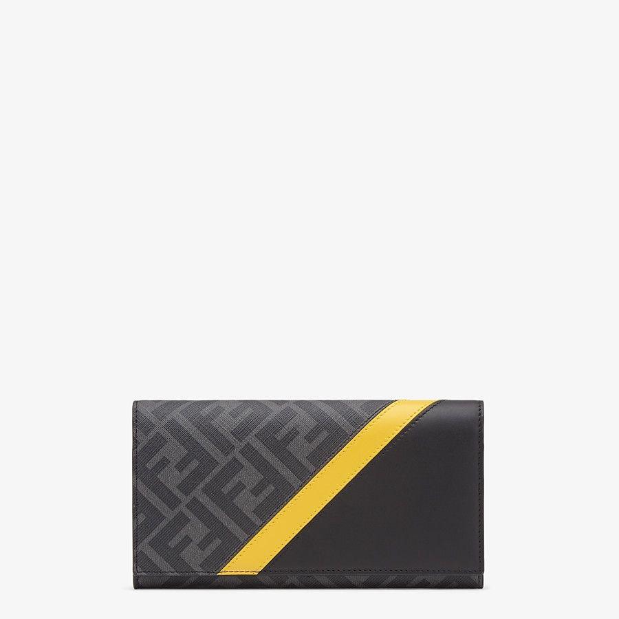 フェンディ FENDI 財布 長財布 二つ折り ２つ折り グレー ブラック