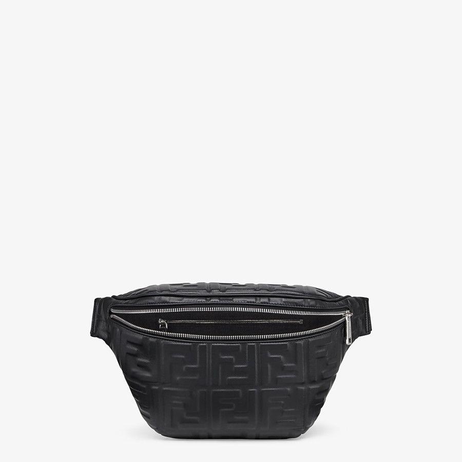 つやあり フェンディ FENDI バッグ バック ボディバッグ ベルトバッグ ブラック シルバー FF 型押し ナッパレザー FENDI ボディバッグ ベルトバッグ