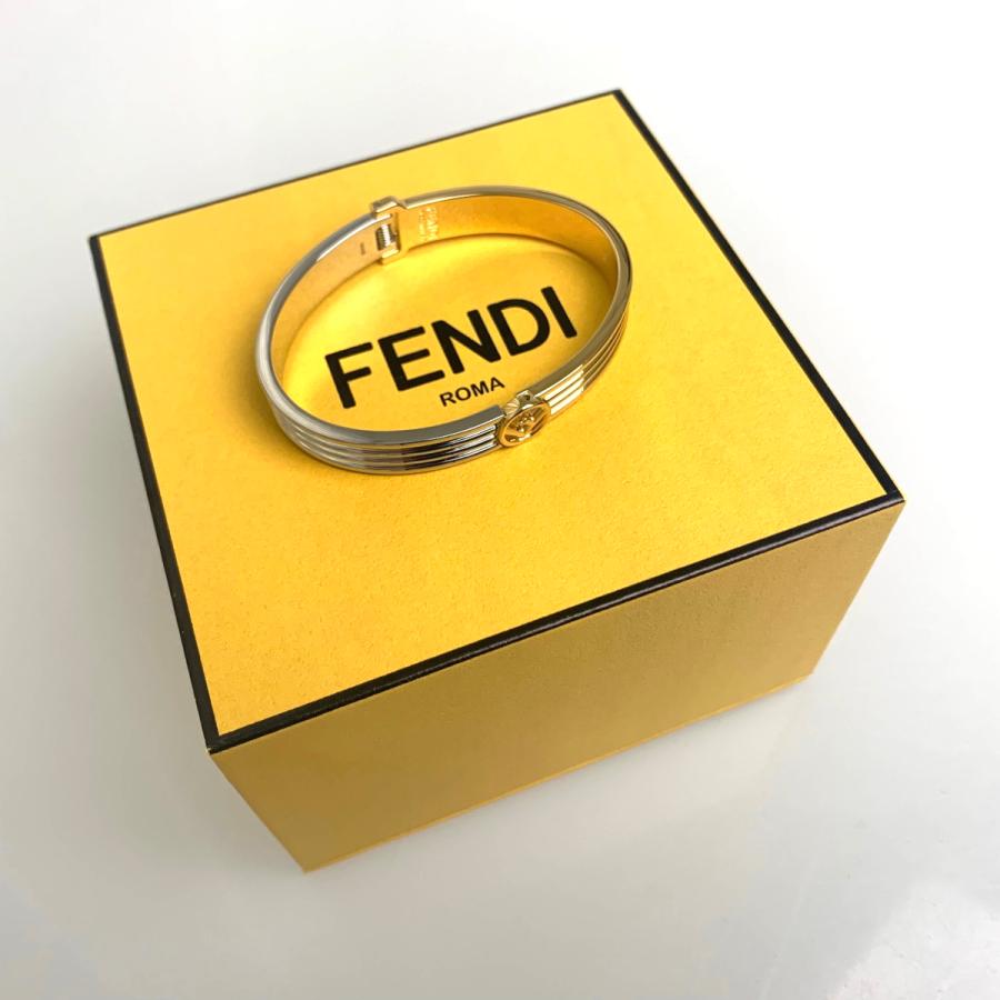 フェンディ FENDI ブレスレット バングル ゴールド シルバー F メタル