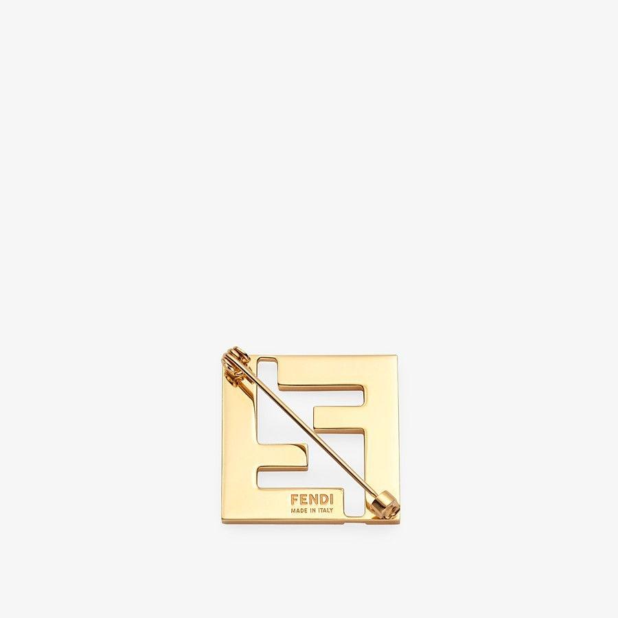 フェンディ FENDI ブローチ ホワイト ゴールド FF メタル｜ファッション