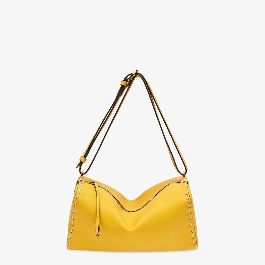 フェンディ FENDI バッグ バック ショルダーバッグ イエロー ゴールド ハンドキルティング レザー