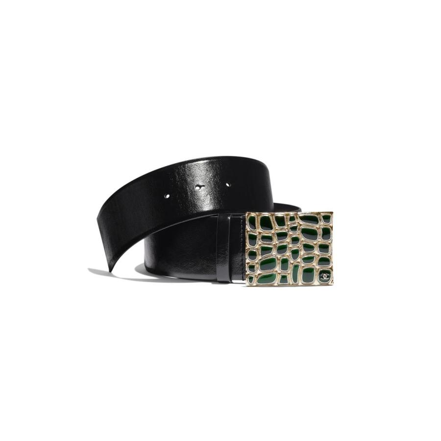 ベルト 冬 Chanel シャネル グリーン グリーン レザー ゴールド ベルト 0573yc4542chanelaa0573yc4542 Chanelist ブラック