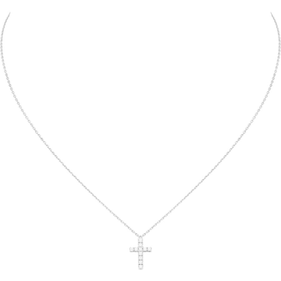 カルティエ ネックレス Cartier ファッション ネックレス ホワイトゴールド 18k Chanelist ダイヤモンド クロス ブランド cartierb