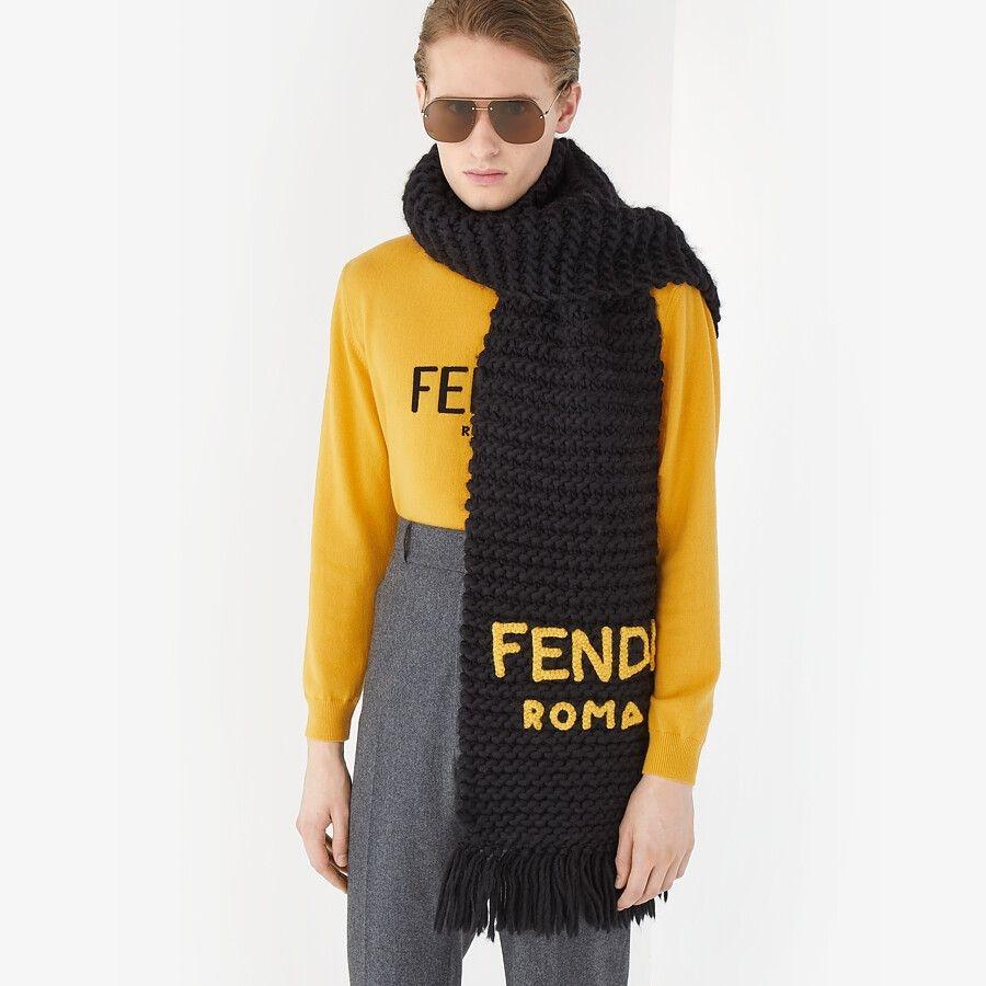日本製 フェンディ FENDI マフラー イエロー ウール ニット - 財布