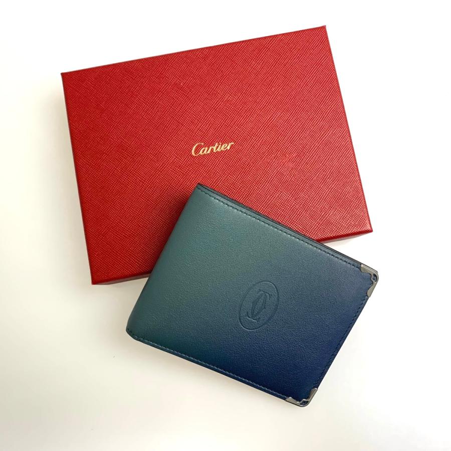 カルティエ メンズファッション Cartier 財布 小財布 財布 二つ折り ２つ折り グラデーションブルー Chanelist ブルー
