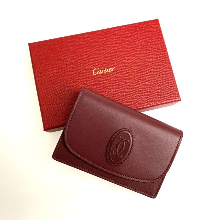 カルティエ CARTIER カードケース 名刺入れ パスケース ボルドー