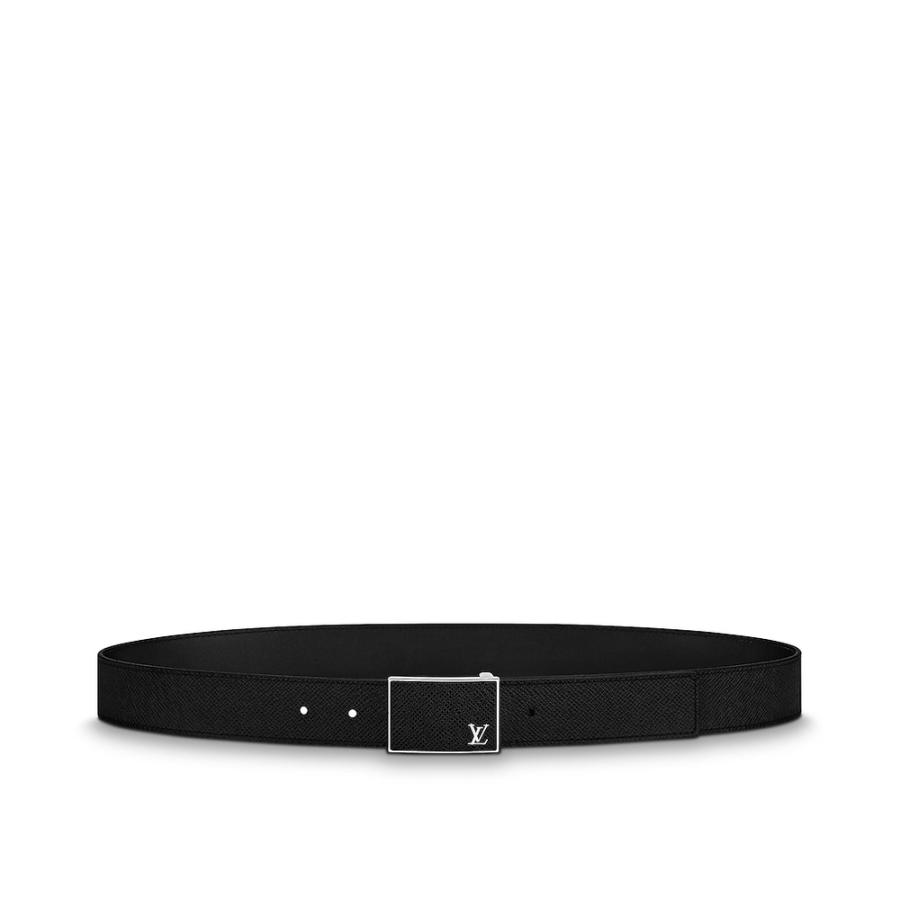 LOUIS VUITTON ブラックレザーベルト ルイヴィトン M0032 レザー サン