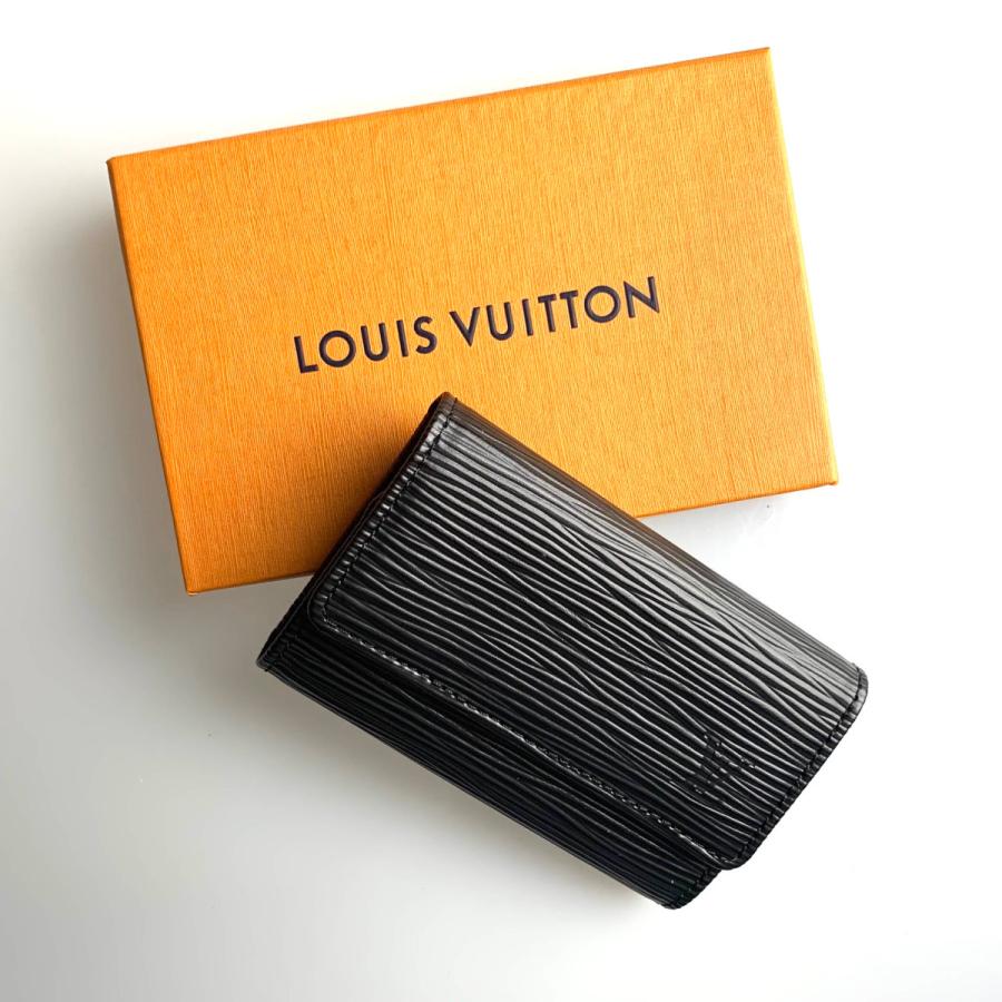 ルイヴィトン Louis Vuitton キーケース メンズファッション キーホルダー レザー キーケース ノワール シルバー エピ レザー