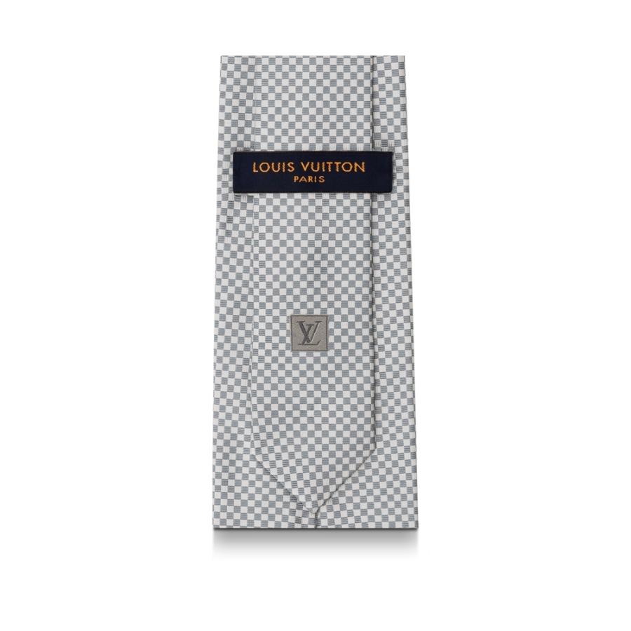 豪華 ルイヴィトン LOUIS VUITTON ネクタイ ダミエ グリクレール