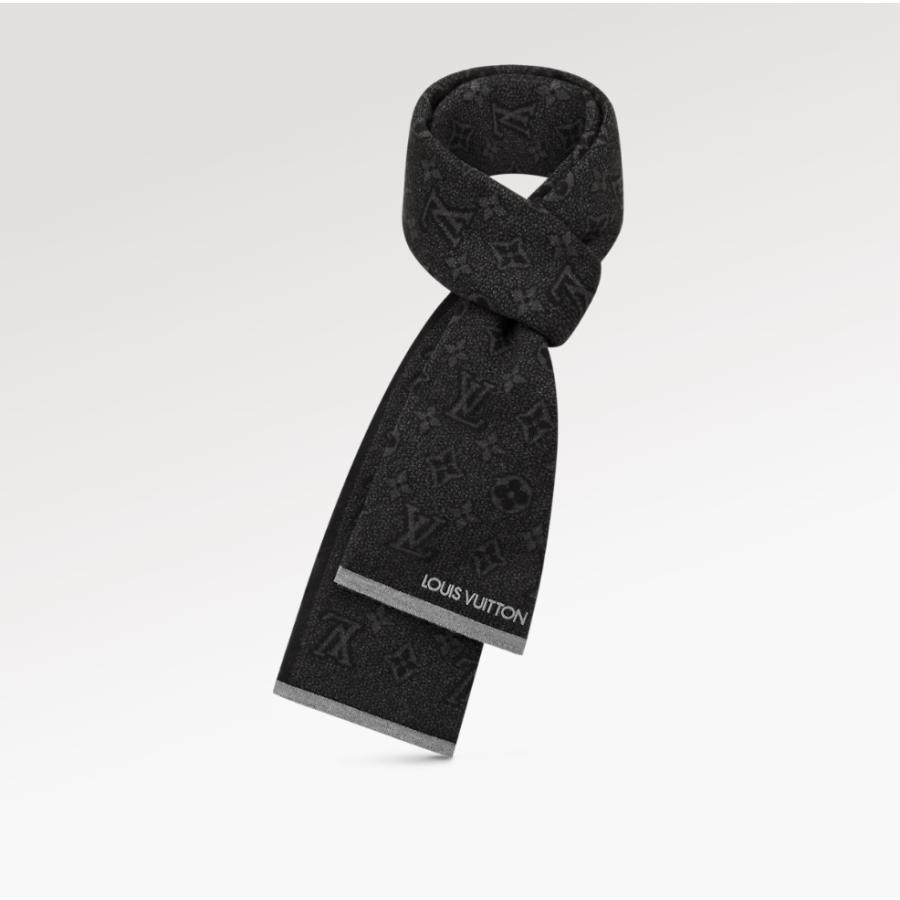 ルイヴィトン Louis Vuitton マフラー ブラック モノグラム ウール Le 32 Com