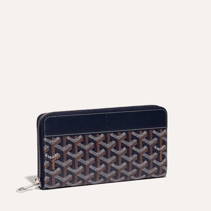 ゴヤール GOYARD 財布 長財布 ラウンドファスナー ネイビー シルバー