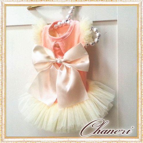 犬 服【Sale】大きなリボンのチュチュフリルドレス/Petstyle : Chaneri