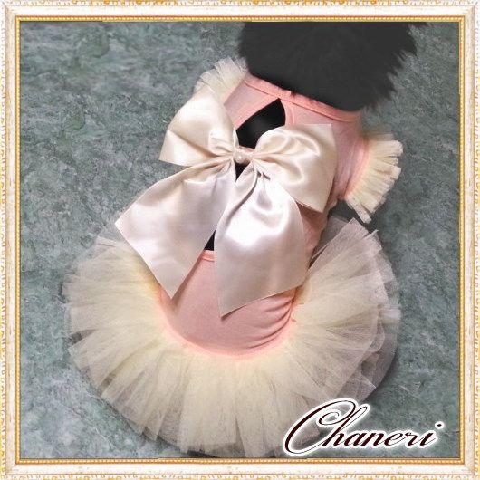 犬 服【Sale】大きなリボンのチュチュフリルドレス/Petstyle : Chaneri
