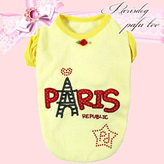 犬 服/最終Sale【1050円】春 夏・パリスパフTEE　イエロー/ParisDog｜chaneri｜04