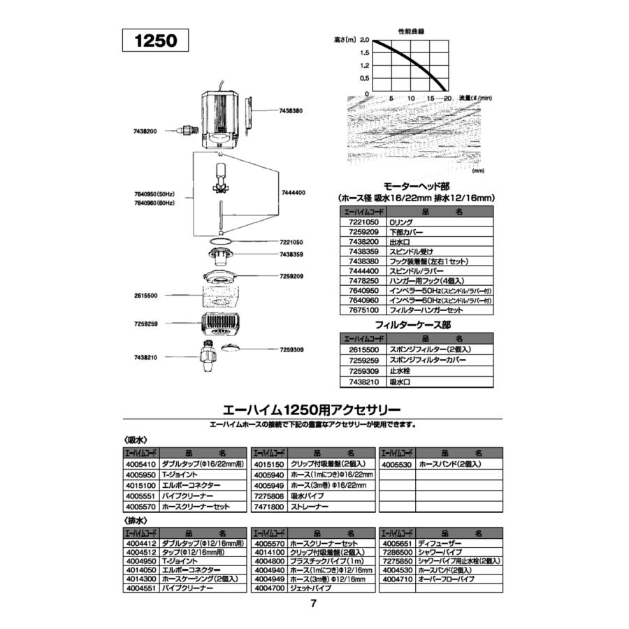 EHEIM（エーハイム） 50Hz 1250 流量20リットル／分 東日本