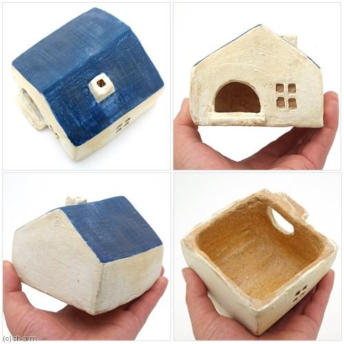 シェルター　青い屋根のおうち　Ｓｔａｎｄａｒｄ　Ｍ　信楽焼　爬虫類　両生類