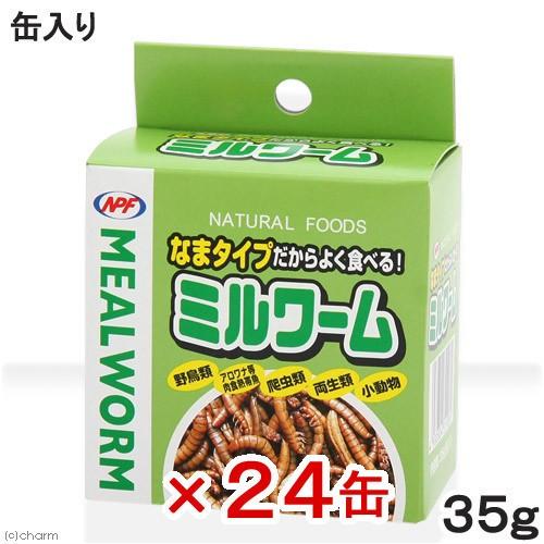 ＮＰＦ　ミルワーム　３５ｇ×２４缶　両生類 爬虫類　ハリネズミ　フード　餌　エサ　缶詰｜chanet