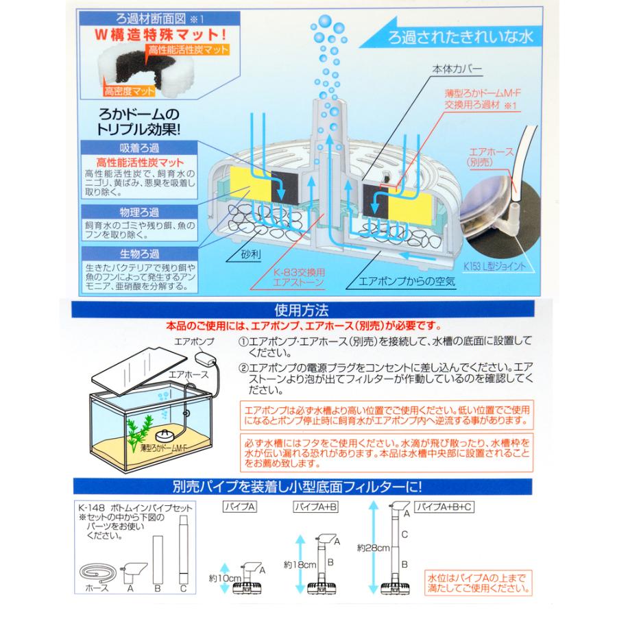 コトブキ工芸 薄型ろかドーム M−F 小型水槽用水中フィルター