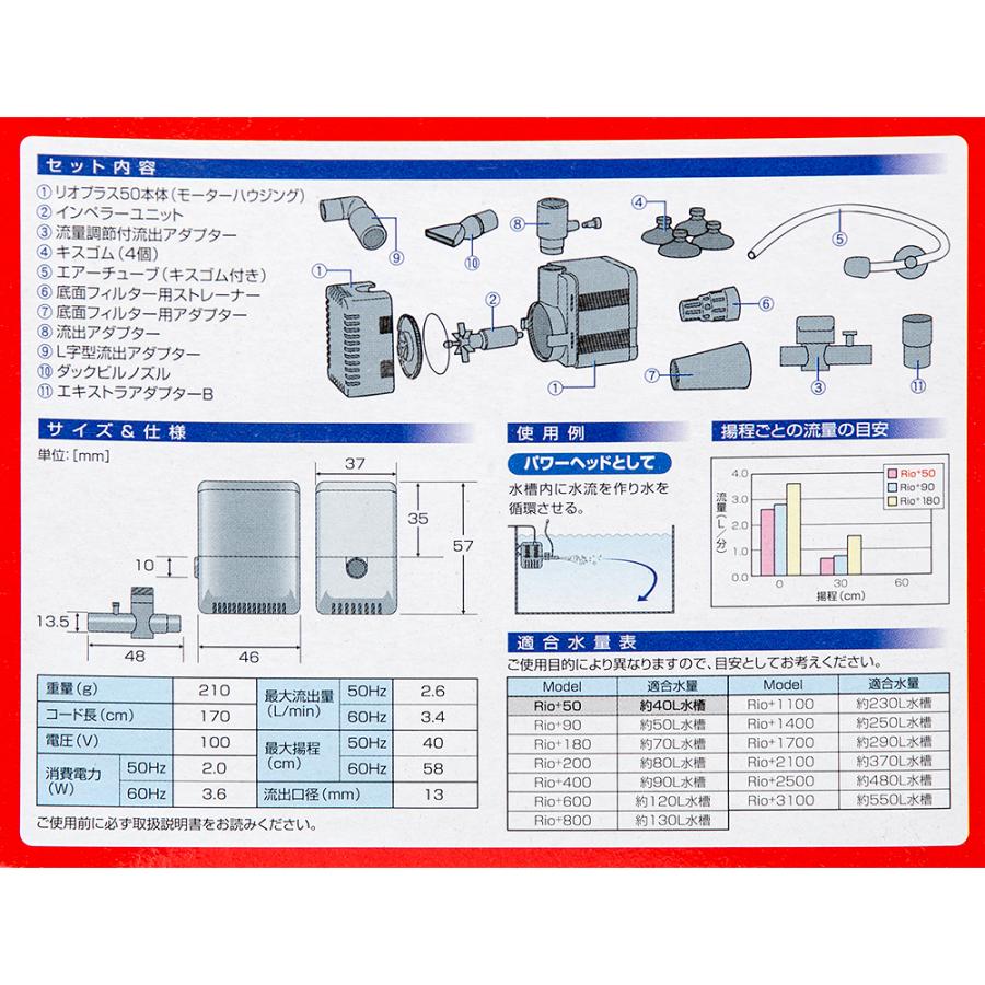 カミハタ 水中ポンプ 60Hz Rio＋（リオプラス） 50 流量3