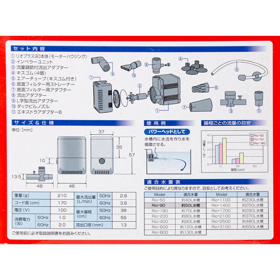 カミハタ 水中ポンプ Rio＋（リオプラス） 90 50Hz 流量2