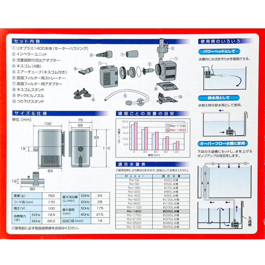 カミハタ　Ｒｉｏ＋（リオプラス）　１４００　５０Ｈｚ　流量２４リットル／分（東日本用）｜chanet｜03