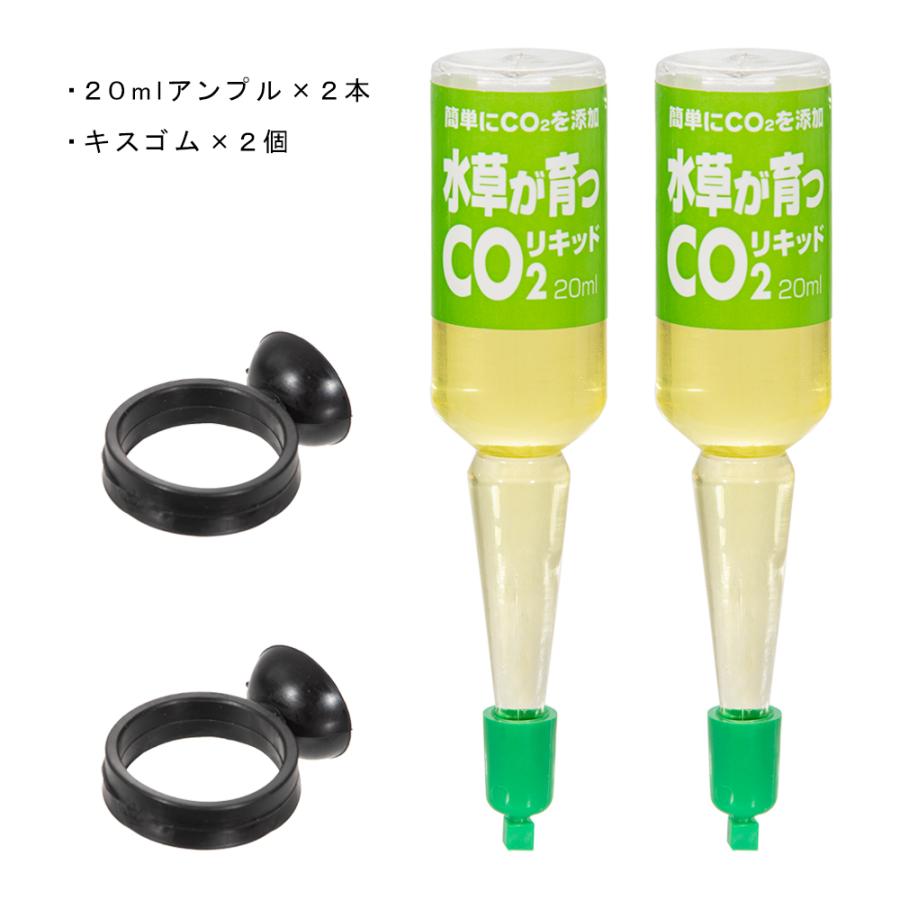 【新品】熱帯魚水草CO2添加キット　ボンベ2本付 ニチドウ 日本動物薬品 水草が育つCO2リキッド 2本入 （緑