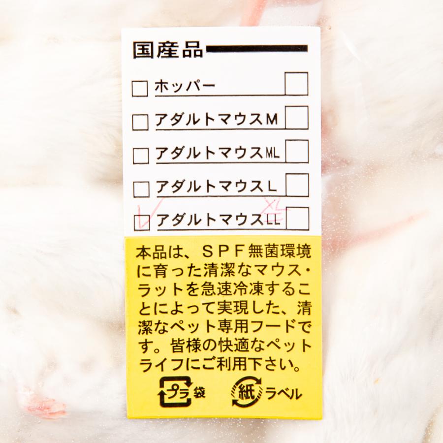 月夜野ファーム 冷凍☆アダルトマウスXL（10匹） 冷凍マウス 別途