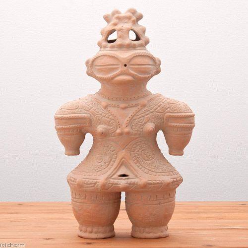 埴輪 土偶 レトロ アンティーク ハニワの土偶(炭化)(高さ43cm