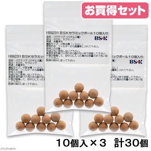 バクテリア付き BSKセラミックボール 10個×3袋 淡水・海水用