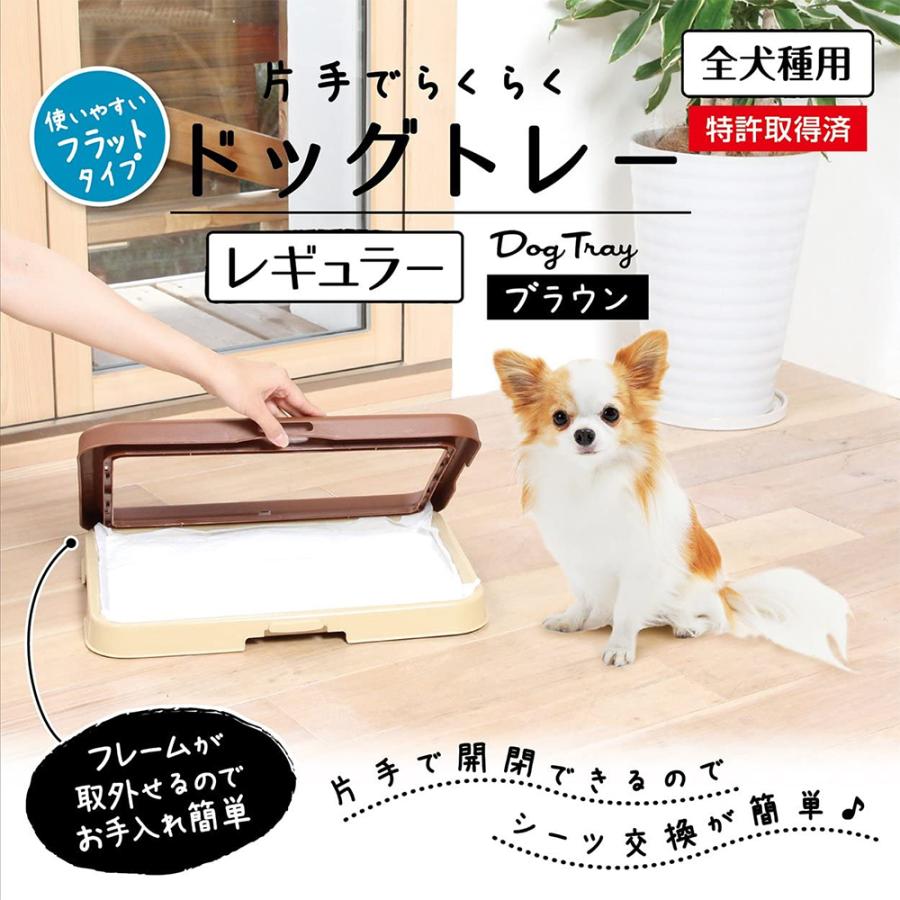 ペティオ　片手でらくらく　ドッグトレー　ブラウン　レギュラー　犬　トイレ　トレー | Petio | 01