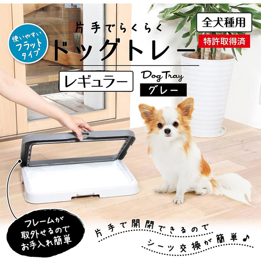 ペティオ　片手でらくらく　ドッグトレー　グレー　レギュラー　犬　トイレ　トレー | Petio | 01