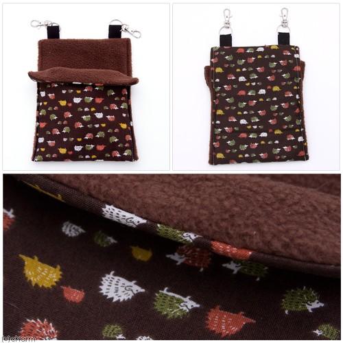 小動物の寝袋 フリース ｓ ハリネズミ柄 ブラウン ハンドメイド チャーム Charm Paypayモール店 通販 Paypayモール