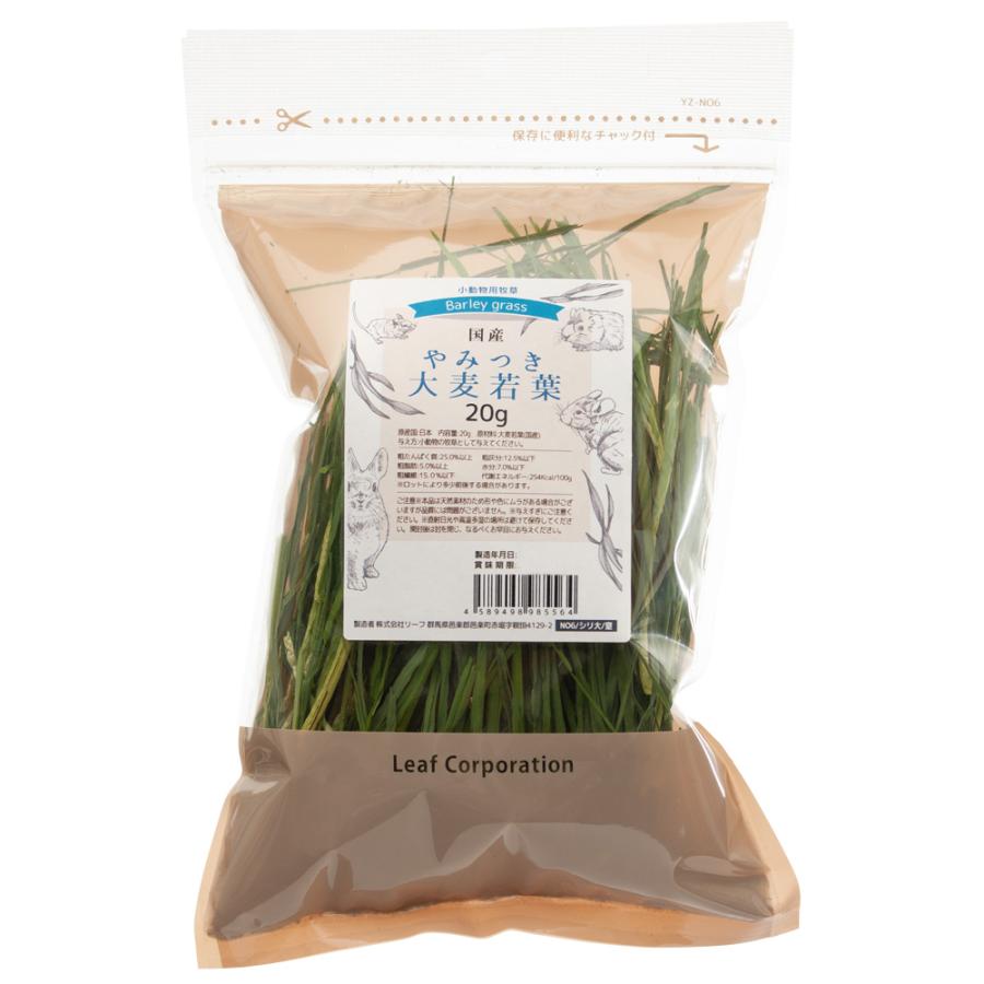 Leaf Corp 国産 やみつき大麦若葉 20g お試しサイズ 牧草 Leaf Corp 国産 やみつき大麦若葉 20g お試しサイズ 牧草
