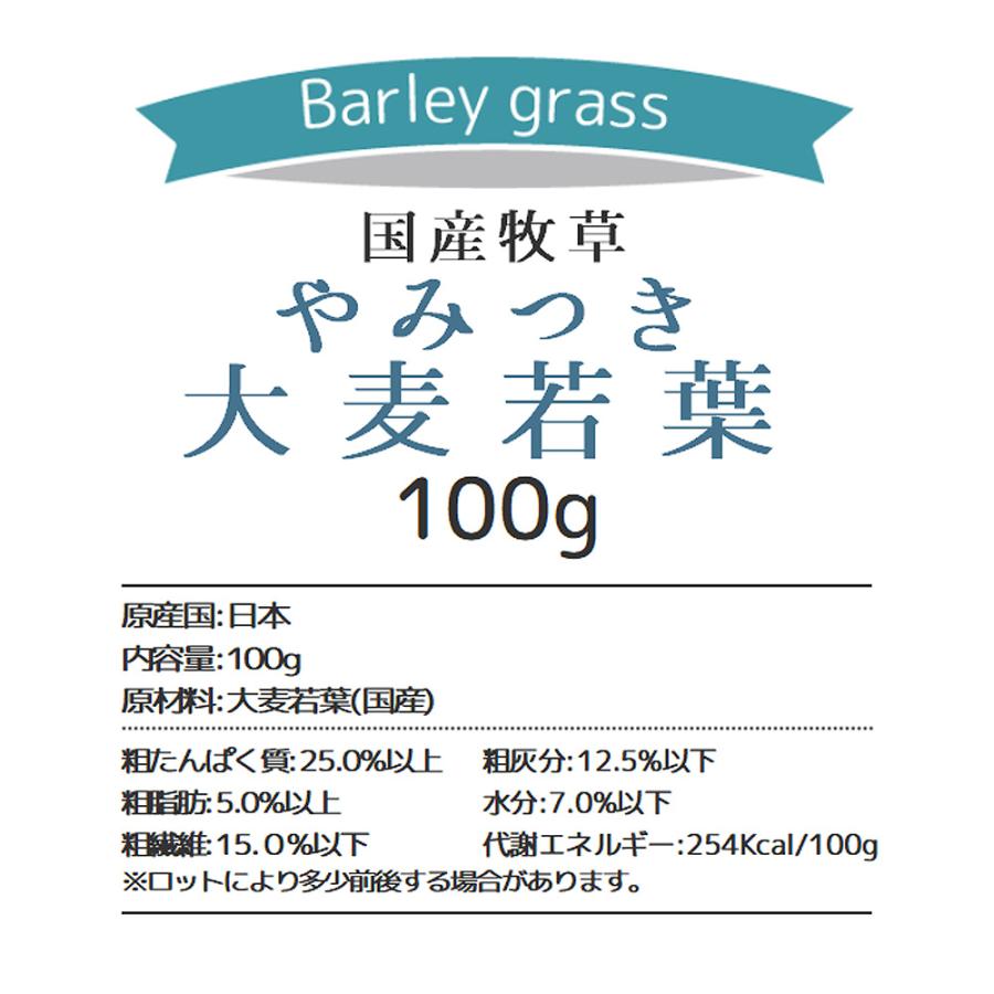 Leaf Corp 令和8年産 国産牧草 やみつき大麦若葉 100g 牧草