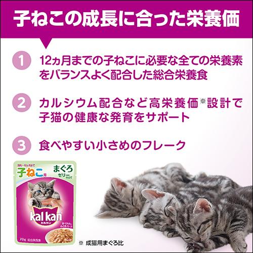 ボール売り　カルカン　パウチ　１２ヵ月までの子ねこ用　お魚・お肉ミックス　まぐろ・かつお・ささみ入り　７０ｇ×１６袋　キャットフード　子猫　キトン｜chanet｜04