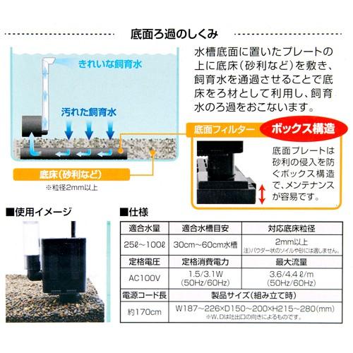 カミハタ　６０Ｈｚ　リオプラス　４５ｃｍ水槽用　底面フィルターセット　西日本用｜chanet｜02