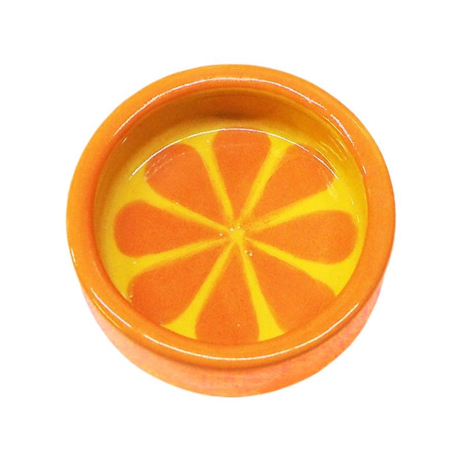 レインボー フルーツのおさら オレンジ エサ皿 食器 : チャーム charm