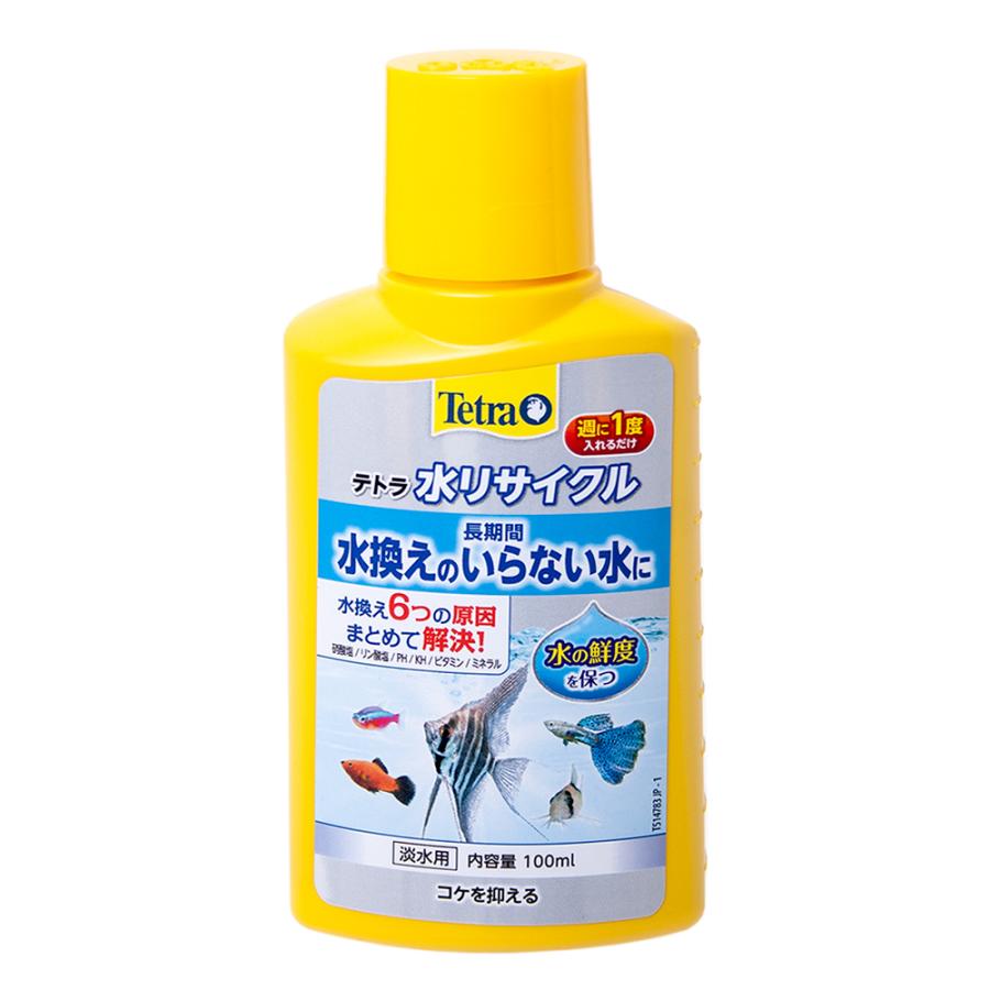 テトラ　水リサイクル　１００ｍｌ　水換え軽減　硝酸塩・リン酸塩抑　ｐＨ・ＫＨ維持　水換え減らす　コケ抑制　ＰＨ／ＫＨ安定　ビタミン／ミネラル補給 | Tetra
