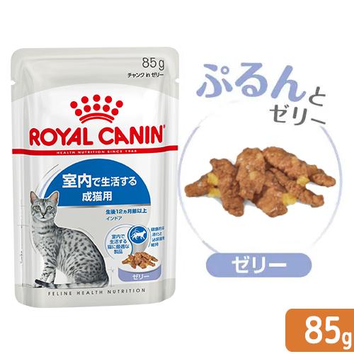 ロイヤルカナン　猫　ＦＨＮ−ＷＥＴ　室内で生活する成猫用　インドア　ゼリー　８５ｇ　室内猫　ウェット　お一人様５点限り｜chanet