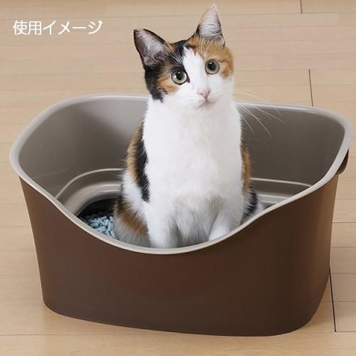 ボンビ ラクラク猫トイレ ダブルブロック ブラウン|チャーム charm PayPayモール店|01
