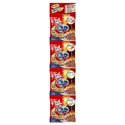 キャットフード　銀のスプーン　贅沢うまみ仕立て　まぐろ・かつお・煮干し・白身魚・しらす入り　４０ｇ×４個 | 銀のスプーン | 01