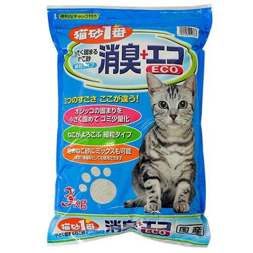 クニミネ工業 猫砂1番 消臭＋エコ 3kg ベントナイト 細粒タイプ